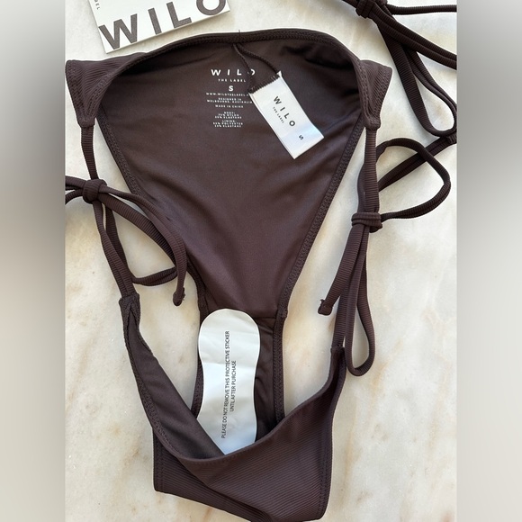 Wilo The Label Chocolate Ribbed String Bikini Set - Picture 6 of 8